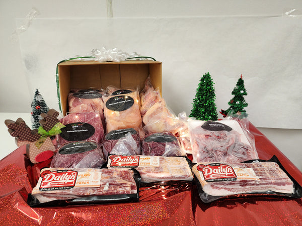 31 lb Family Mixed Staples Boxes - 7 different cuts of Beef, Pork and Poultry