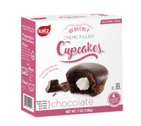 NEW:  24 Ct Case Katz Gluten Free Chocolate Creme Cupcake, Individually Wrapped and Frozen