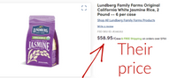 Clearance: 12 lb Case of Organic White Jasmine Rice, 2lb-6 in case