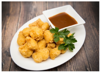 10 lb Case Gluten Free Pre-cooked Tempura Chicken Nuggets, No MSG Added