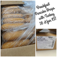 56ct Case of Whole Grain Turkey Sausage Pancake Wraps on a Stick (Breakfast Corn Dogs)