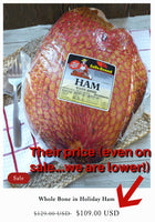 18-21 lb Holiday Bone-In Ham, Fully Cooked, Local and Gluten Free (Choose Your Weight)