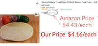 12 ct Case Gluten Free 10" Pizza Crust with Raised Edge