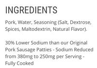 Pre-Cooked 10 lb case of 1.5oz Breakfast Sausage Patties (approx. 106 servings)
