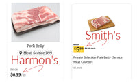 Limited Time: 10-15 lb Natural Skin-On Pork Belly (3-4 in each box at 3-4 lbs each)