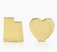 NEW: LIMITED TIME: A Set Of Utah Love Earrings 14k Gold-Plated Earrings