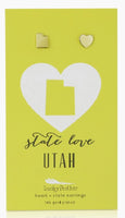 NEW: LIMITED TIME: A Set Of Utah Love Earrings 14k Gold-Plated Earrings