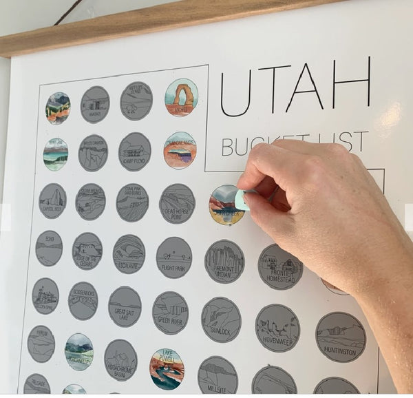 NEW: LIMITED TIME:  Utah State Bucket List Scratch Off Poster