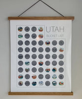 NEW: LIMITED TIME:  Utah State Bucket List Scratch Off Poster