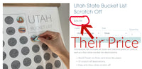 NEW: LIMITED TIME:  Utah State Bucket List Scratch Off Poster